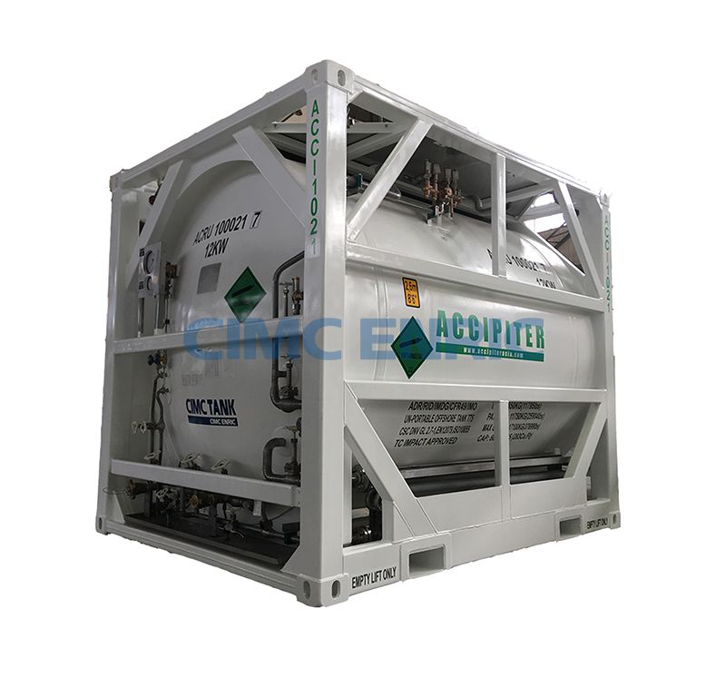 Industrial gas ISO tank container
