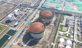 A Complete Success of Roof Lifting for the Second 150,000m3 Cryogenic Concrete Full Capacity Tank of Zhejiang Jiahua Energy undertaken by YPDI